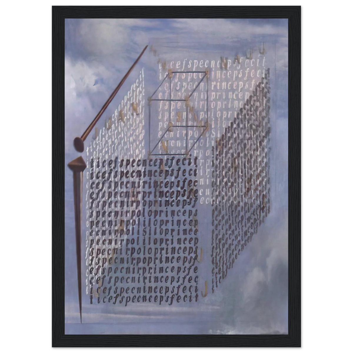 A PROPOS OF THE TREATISE ON CUBIC FORM BY JUAN DE HERRERA Framed Poster | Salvador Dali Framed Prints Wall Art | Salvador Dali Store