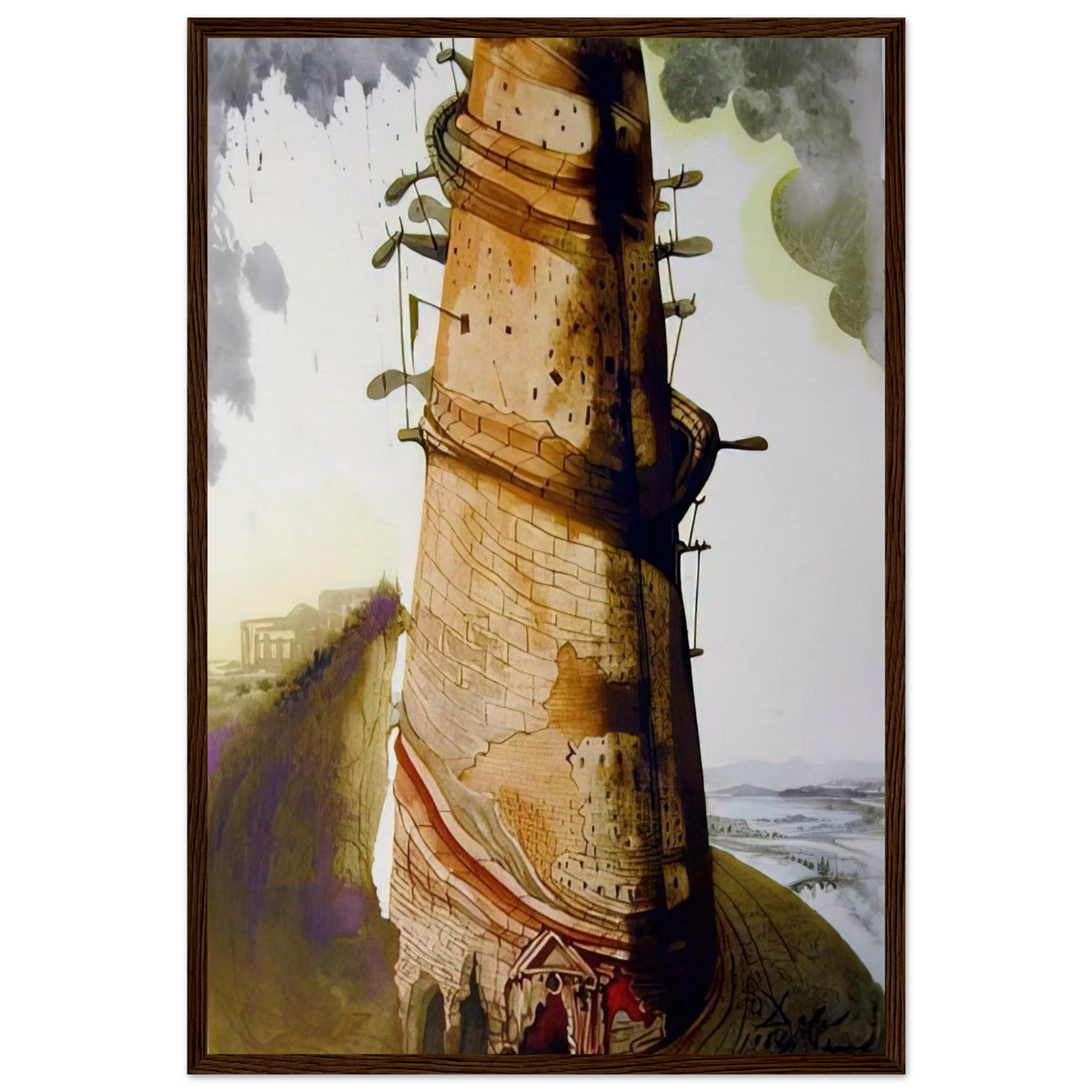 TURRIS BABEL 1967 Framed Poster | Salvador Dali Framed Prints Wall Art | Salvador Dali Store