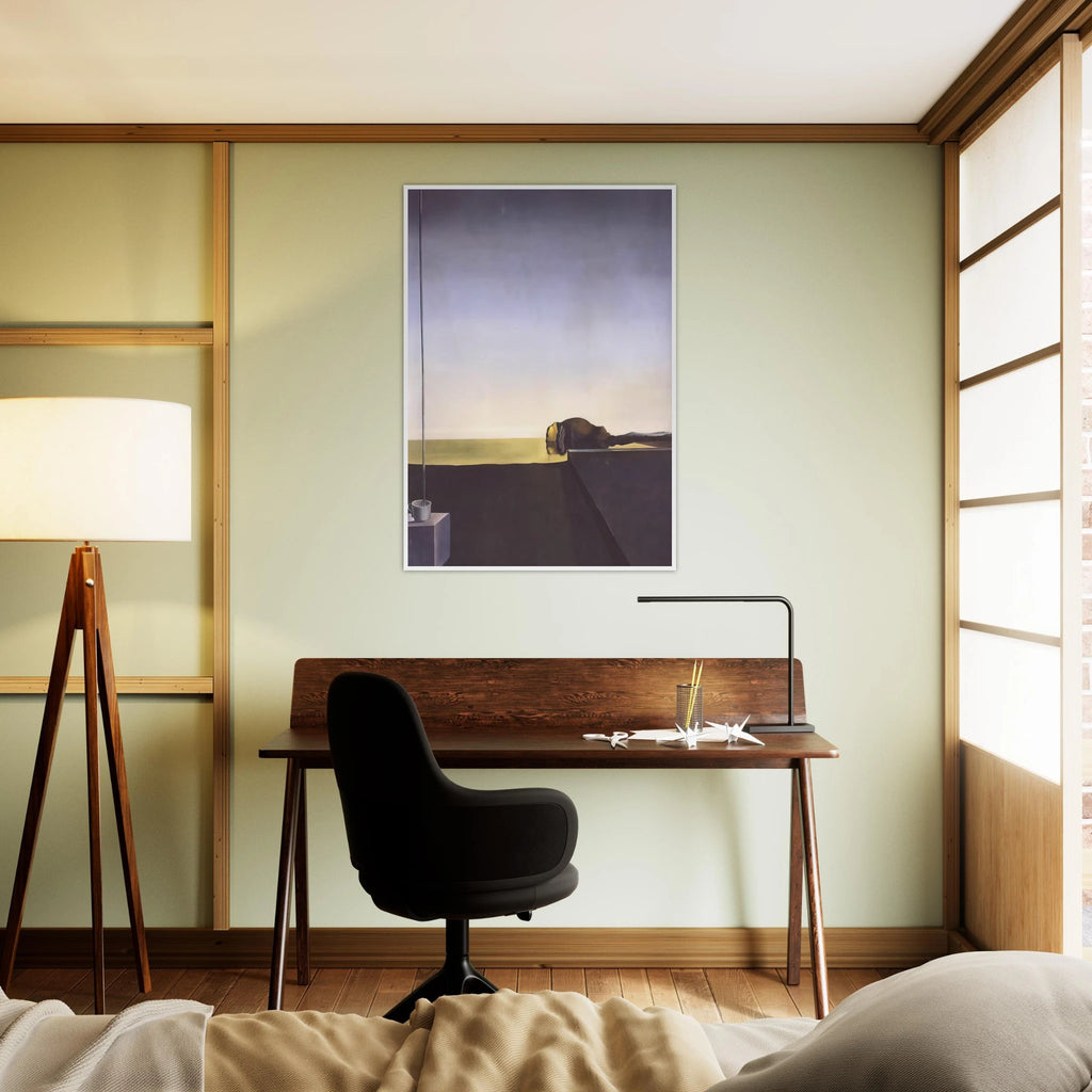 THE TRUE PAINTING OF THE ISLE OF THE DEAD BY ARNOLD B%C3%B6CKLIN AT THE HOUR OF THE ANGELUS Framed Poster | Salvador Dali Framed Prints Wall Art | Salvador Dali Store