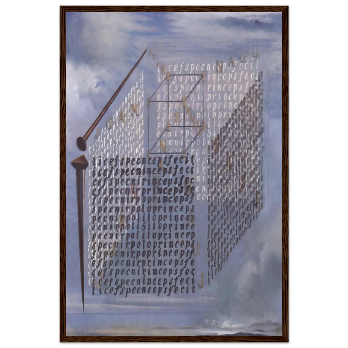 A PROPOS OF THE TREATISE ON CUBIC FORM BY JUAN DE HERRERA Framed Poster | Salvador Dali Framed Prints Wall Art | Salvador Dali Store