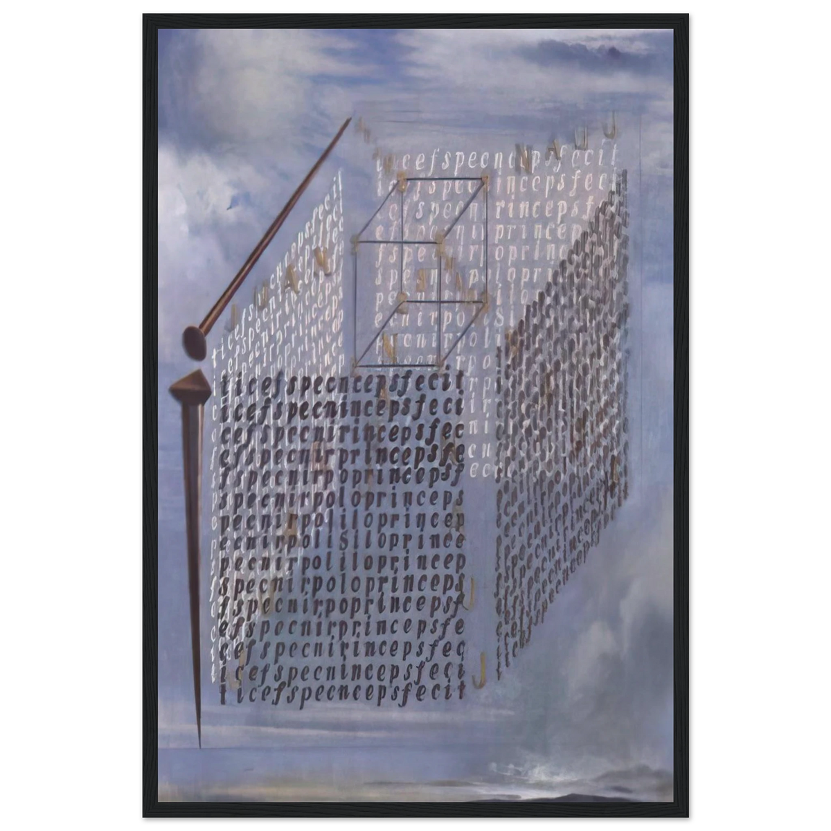 A PROPOS OF THE TREATISE ON CUBIC FORM BY JUAN DE HERRERA Framed Poster | Salvador Dali Framed Prints Wall Art | Salvador Dali Store