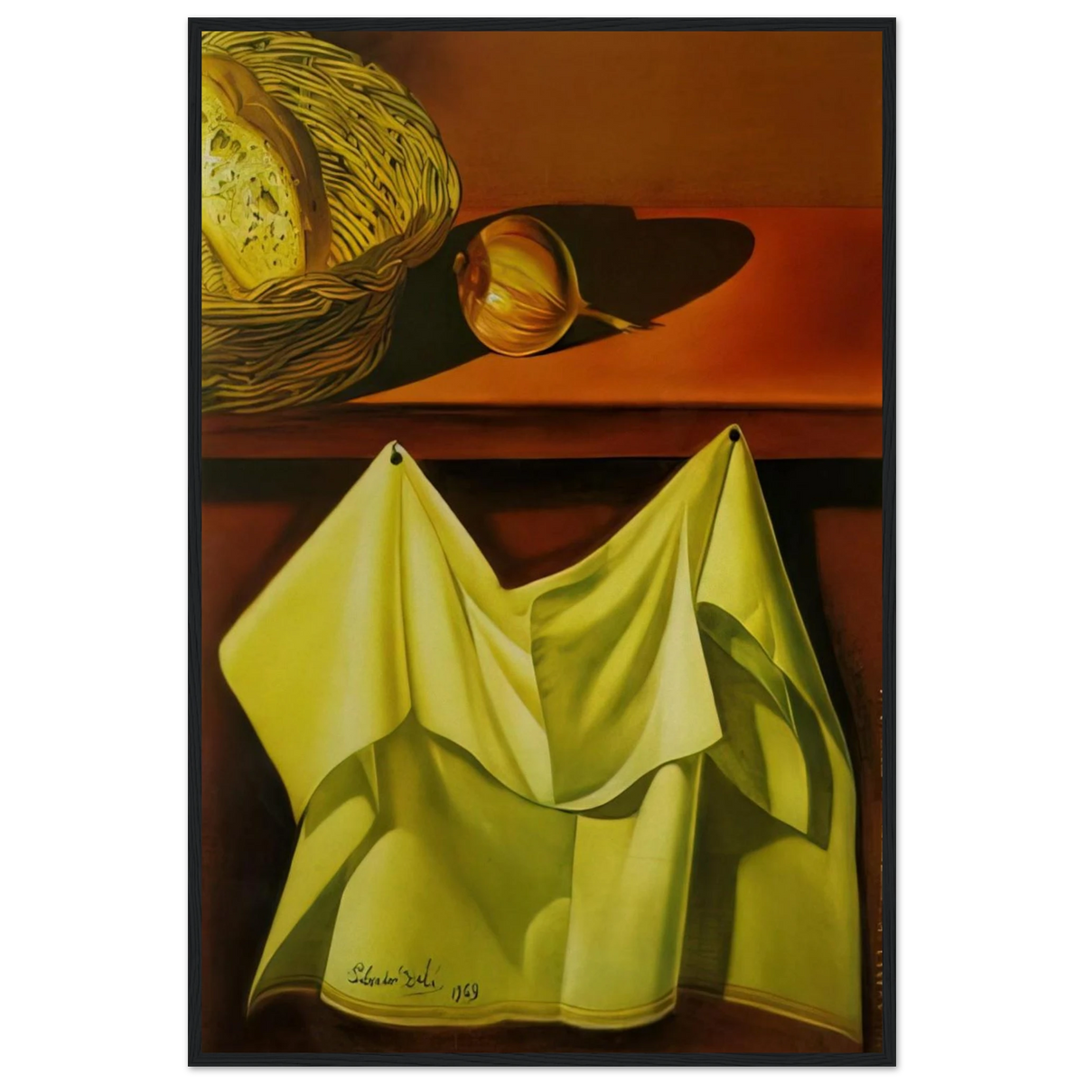 UNTITLED STILL LIFE WITH WHITE CLOTH Framed Poster | Salvador Dali Framed Prints Wall Art | Salvador Dali Store