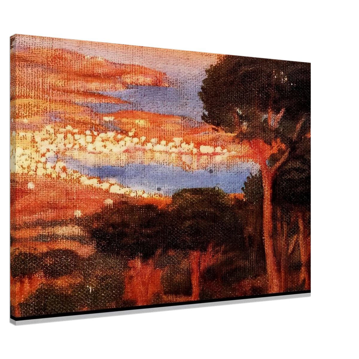 VIEW OF CADAQU%C3%A9S FROM MOUNT PANI Canvas | Salvador Dali Canvas | Salvador Dali Store
