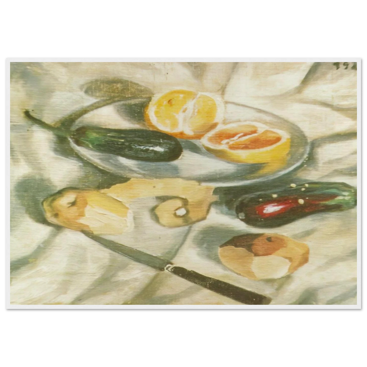 STILL LIFE WITH AUBERGINES Framed Poster | Salvador Dali Framed Prints Wall Art | Salvador Dali Store