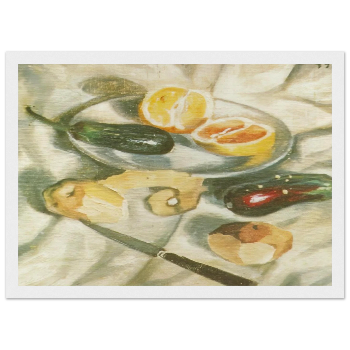 STILL LIFE WITH AUBERGINES Framed Poster | Salvador Dali Framed Prints Wall Art | Salvador Dali Store