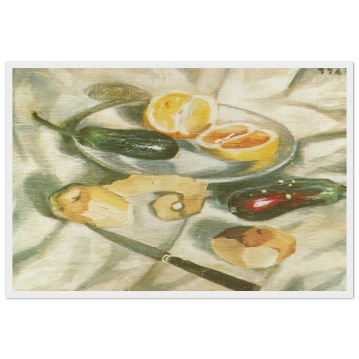 STILL LIFE WITH AUBERGINES Framed Poster | Salvador Dali Framed Prints Wall Art | Salvador Dali Store