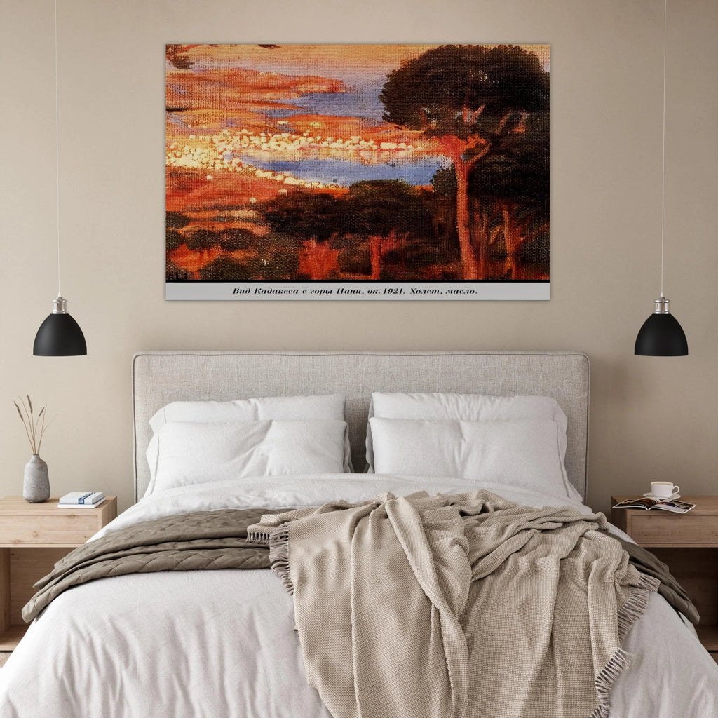 VIEW OF CADAQU%C3%A9S FROM MOUNT PANI Poster | Salvador Dali Poster | Salvador Dali Store