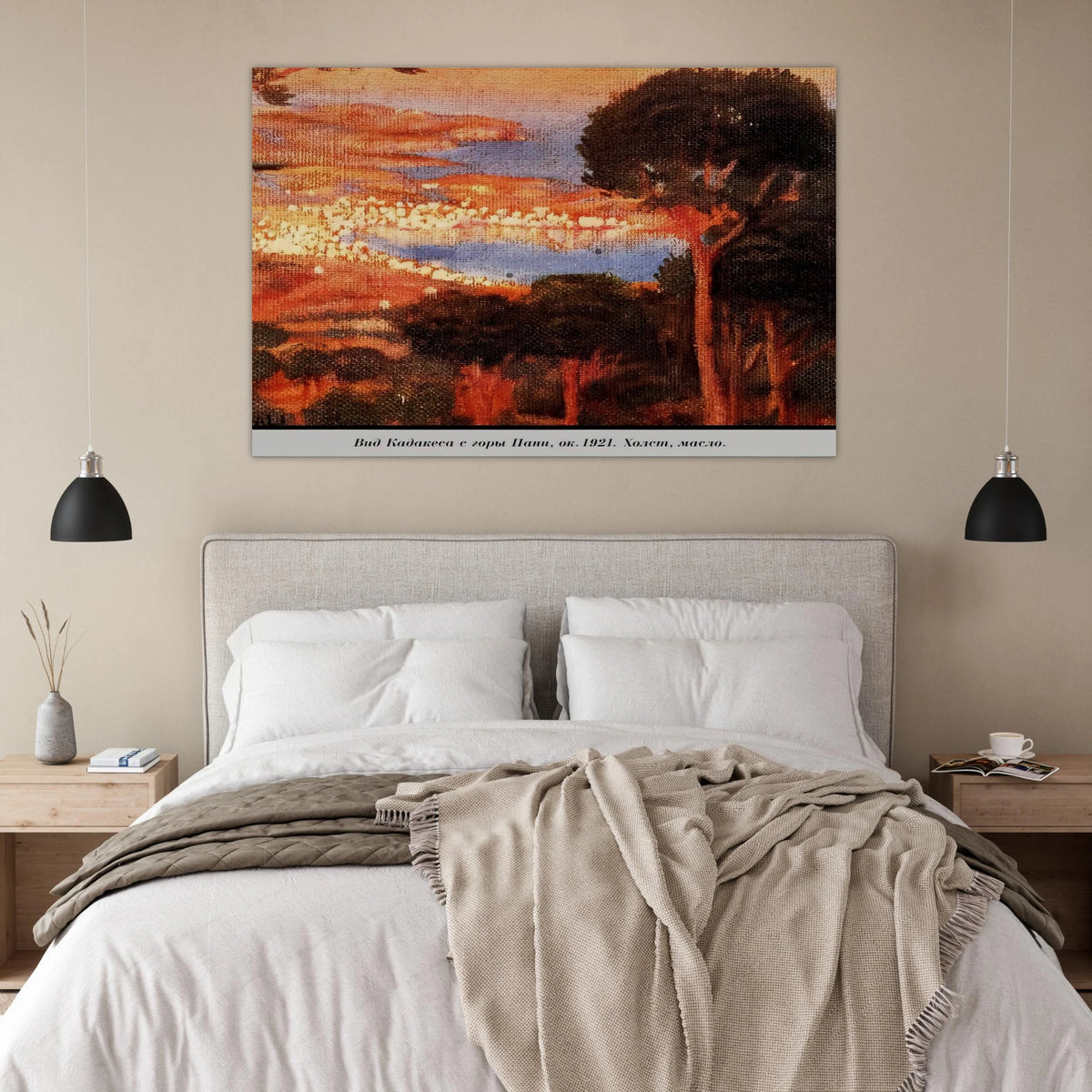 VIEW OF CADAQU%C3%A9S FROM MOUNT PANI Poster | Salvador Dali Poster | Salvador Dali Store