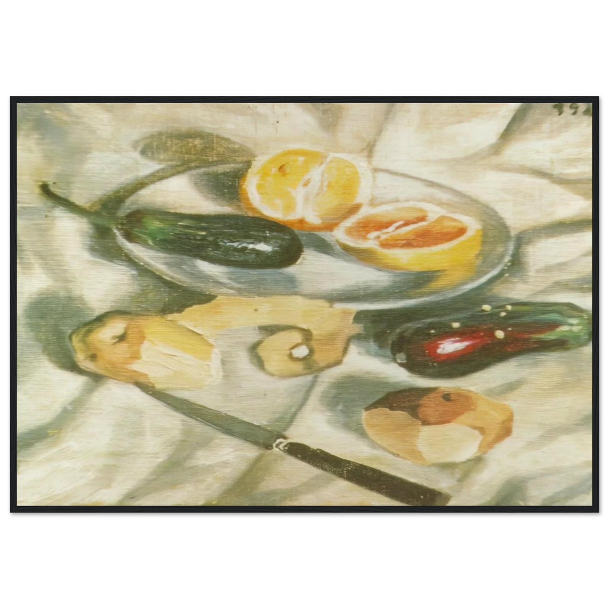 STILL LIFE WITH AUBERGINES Framed Poster | Salvador Dali Framed Prints Wall Art | Salvador Dali Store