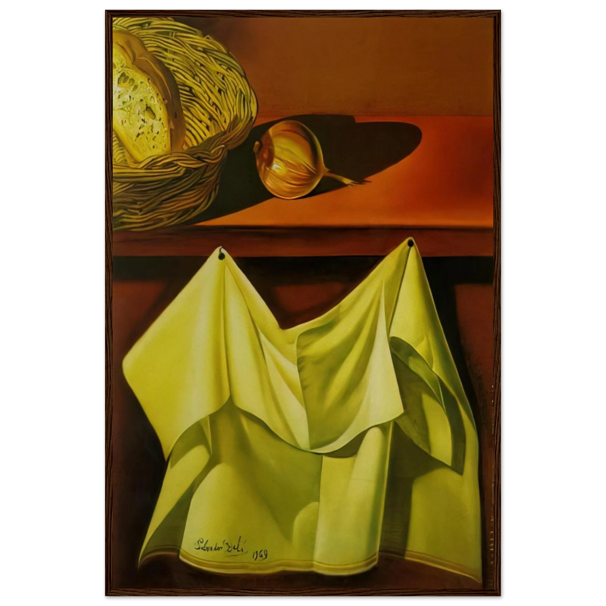 UNTITLED STILL LIFE WITH WHITE CLOTH Framed Poster | Salvador Dali Framed Prints Wall Art | Salvador Dali Store