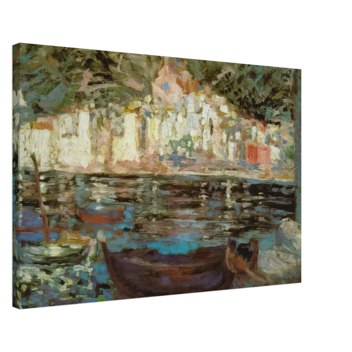 VIEW OF CADAQUES FROM PLAYA POAL Canvas | Salvador Dali Canvas | Salvador Dali Store