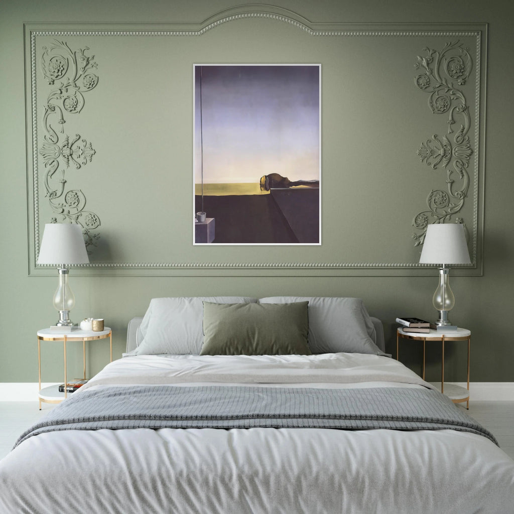 THE TRUE PAINTING OF THE ISLE OF THE DEAD BY ARNOLD B%C3%B6CKLIN AT THE HOUR OF THE ANGELUS Framed Poster | Salvador Dali Framed Prints Wall Art | Salvador Dali Store