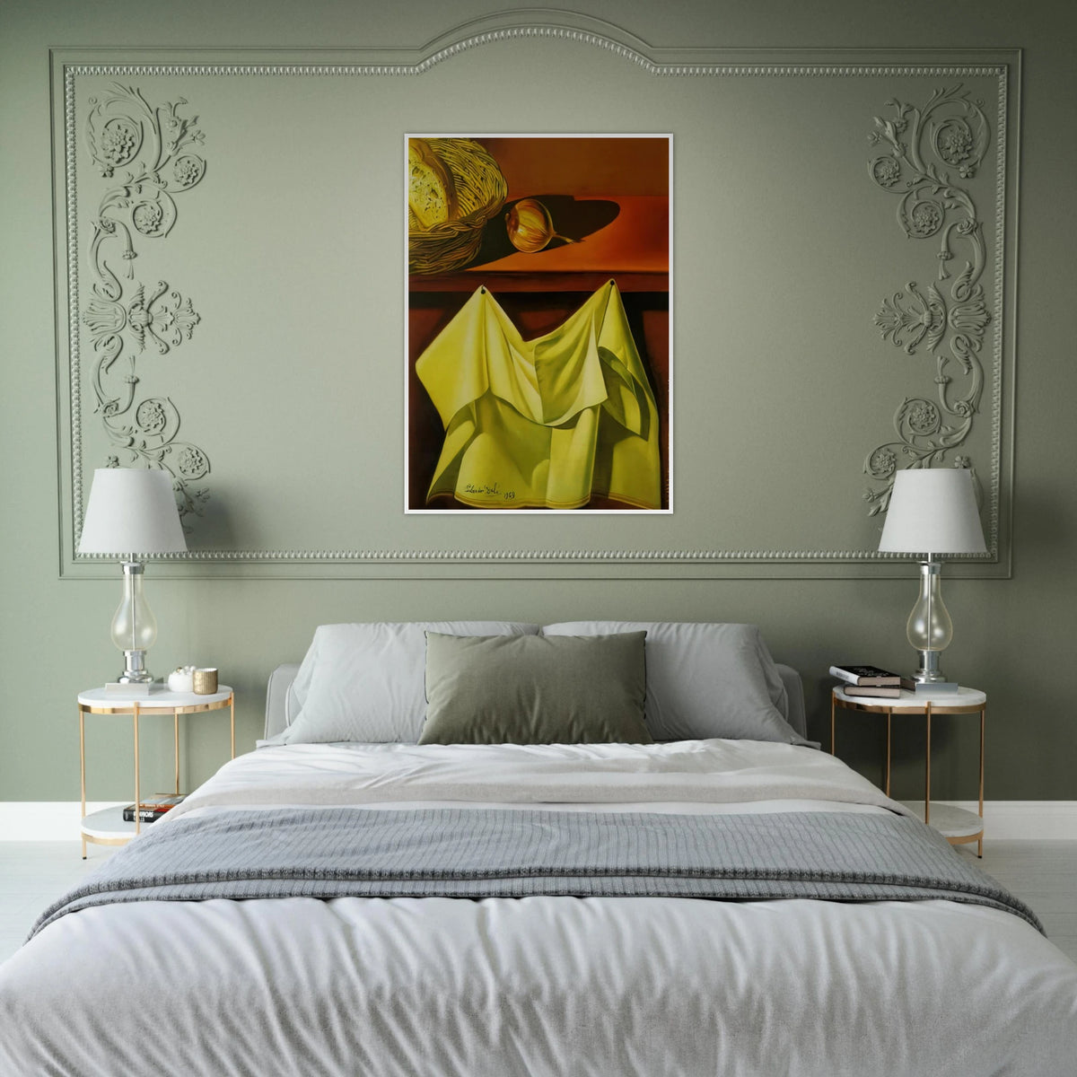 UNTITLED STILL LIFE WITH WHITE CLOTH Framed Poster | Salvador Dali Framed Prints Wall Art | Salvador Dali Store