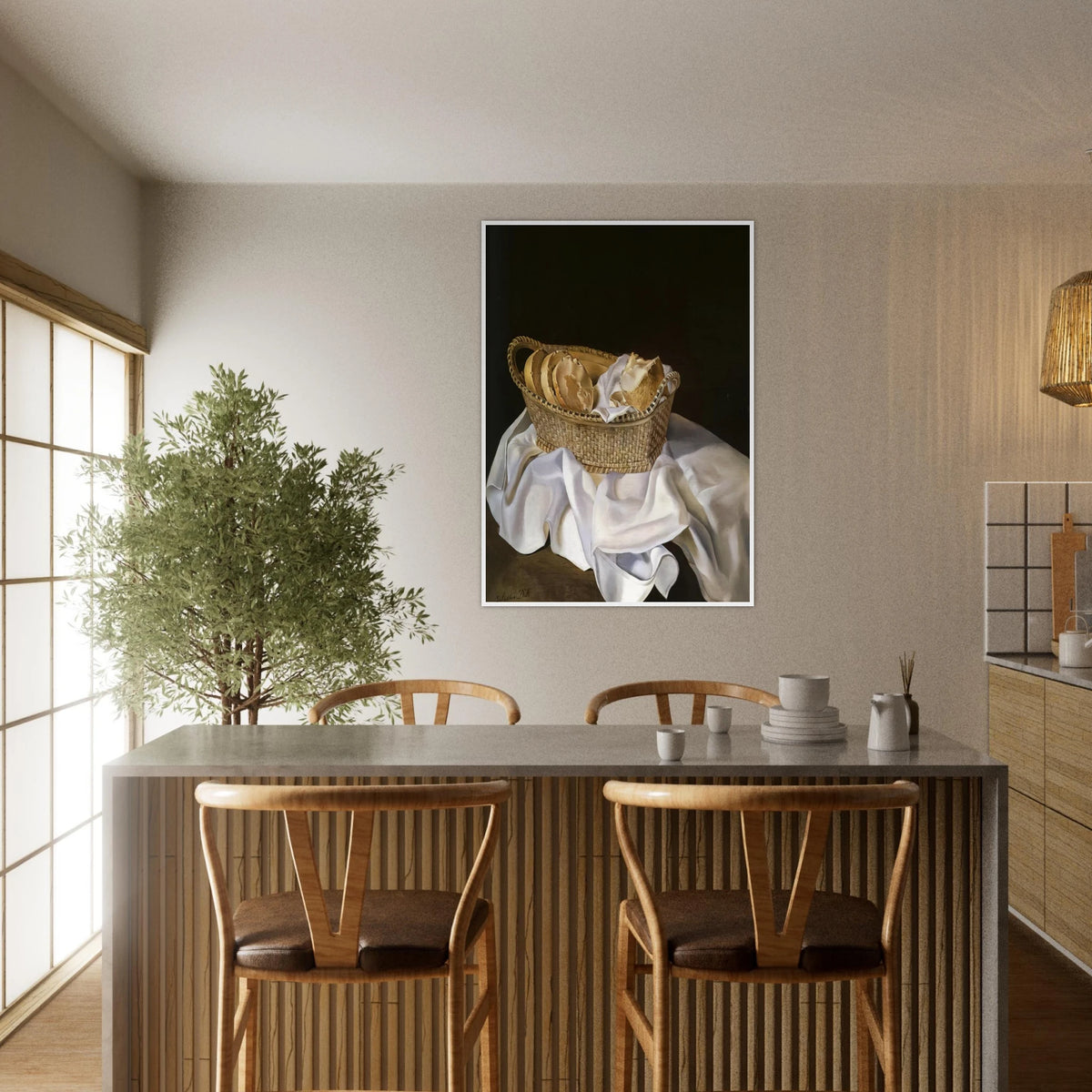 THE BASKET OF BREAD Framed Poster | Salvador Dali Framed Prints Wall Art | Salvador Dali Store