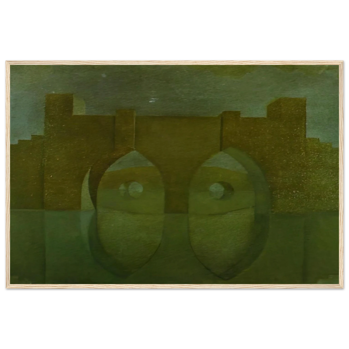 UNTITLED BRIDGE WITH REFLECTIONS SKETCH FOR A DUAL IMAGE PICTURE UNFINISHED Framed Poster | Salvador Dali Framed Prints Wall Art | Salvador Dali Store
