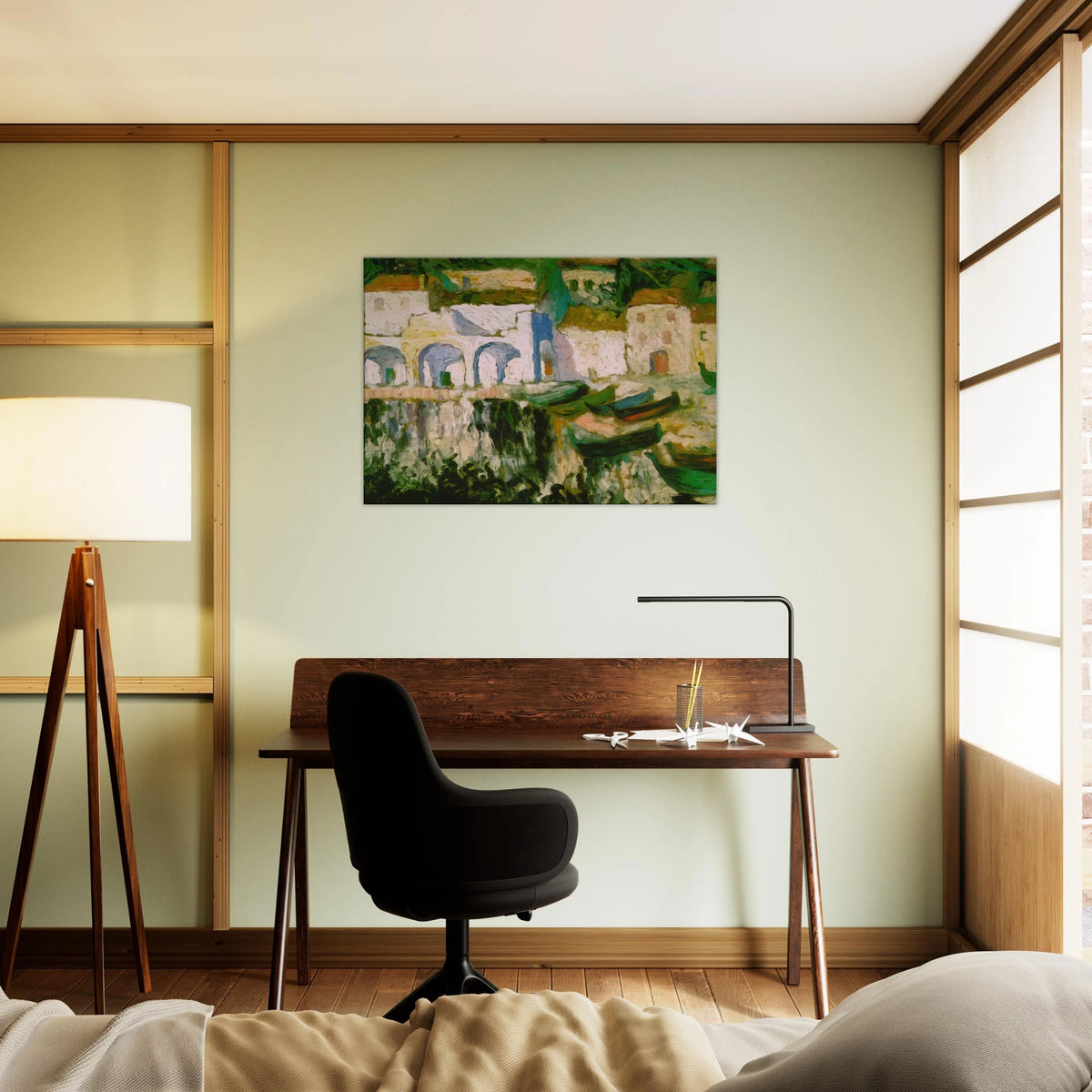 VIEW OF PORTDOGUE PORT ALUGER Canvas | Salvador Dali Canvas | Salvador Dali Store