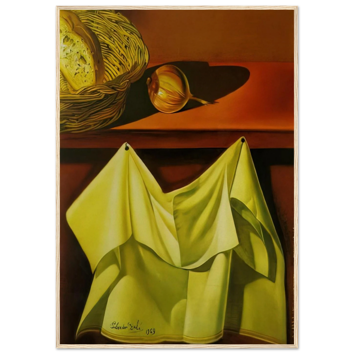 UNTITLED STILL LIFE WITH WHITE CLOTH Framed Poster | Salvador Dali Framed Prints Wall Art | Salvador Dali Store