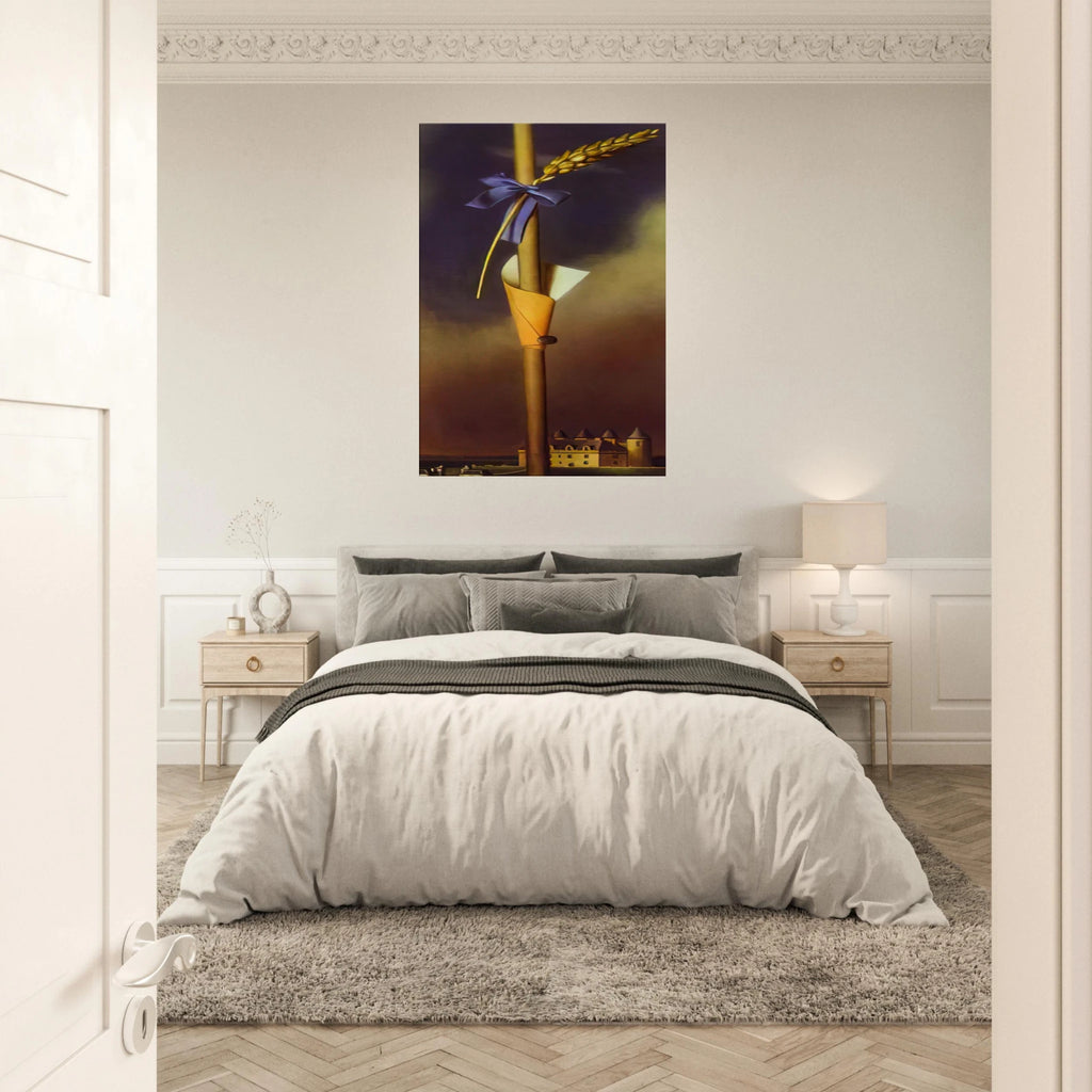 BLUE KNOT AND EAR OF WHEAT NEXT TO THE CASTLE Canvas | Salvador Dali Canvas | Salvador Dali Store