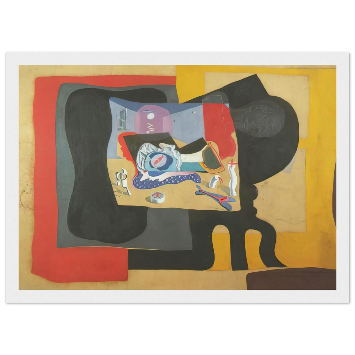 STILL LIFE WITH MOONIGHT Framed Poster | Salvador Dali Framed Prints Wall Art | Salvador Dali Store