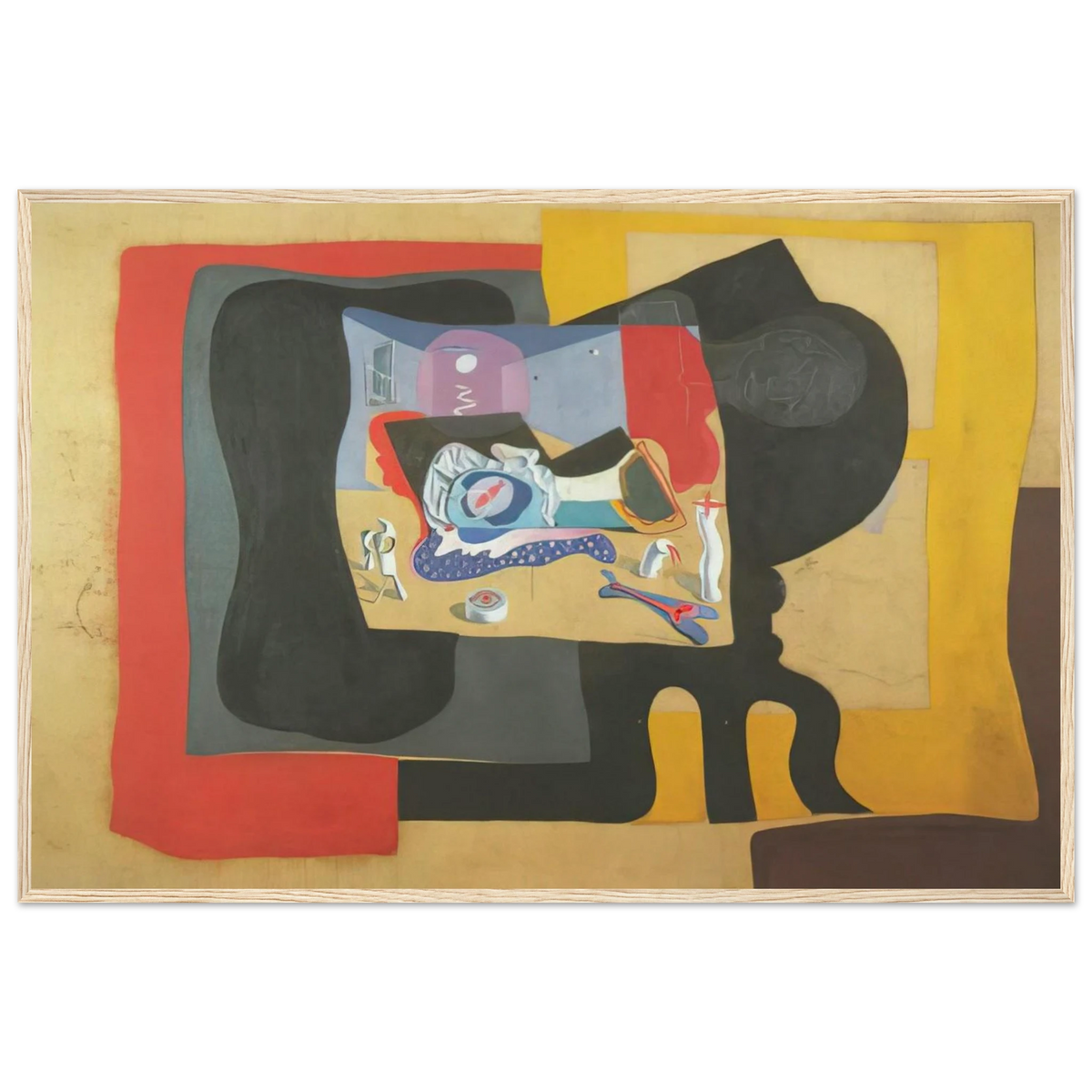 STILL LIFE WITH MOONIGHT Framed Poster | Salvador Dali Framed Prints Wall Art | Salvador Dali Store