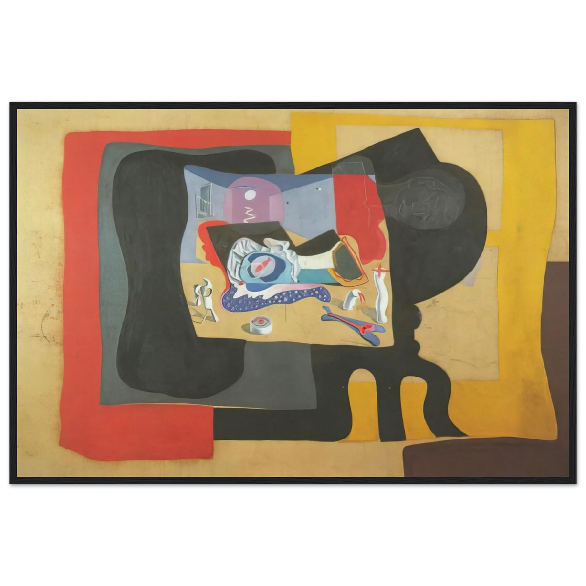 STILL LIFE WITH MOONIGHT Framed Poster | Salvador Dali Framed Prints Wall Art | Salvador Dali Store