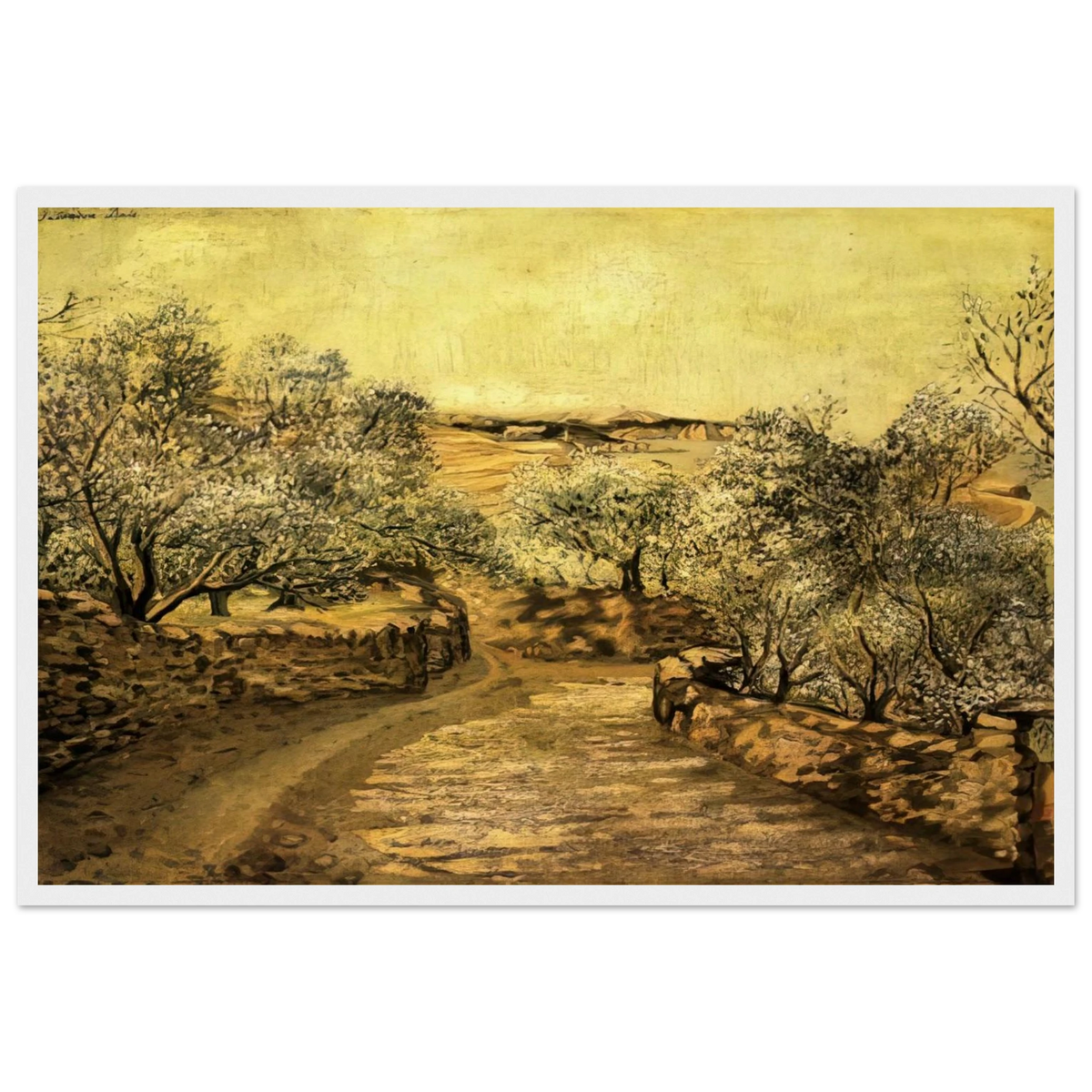 THE LANE TO PORT LLIGAT WITH VIEW OF CAP CREUS Framed Poster | Salvador Dali Framed Prints Wall Art | Salvador Dali Store