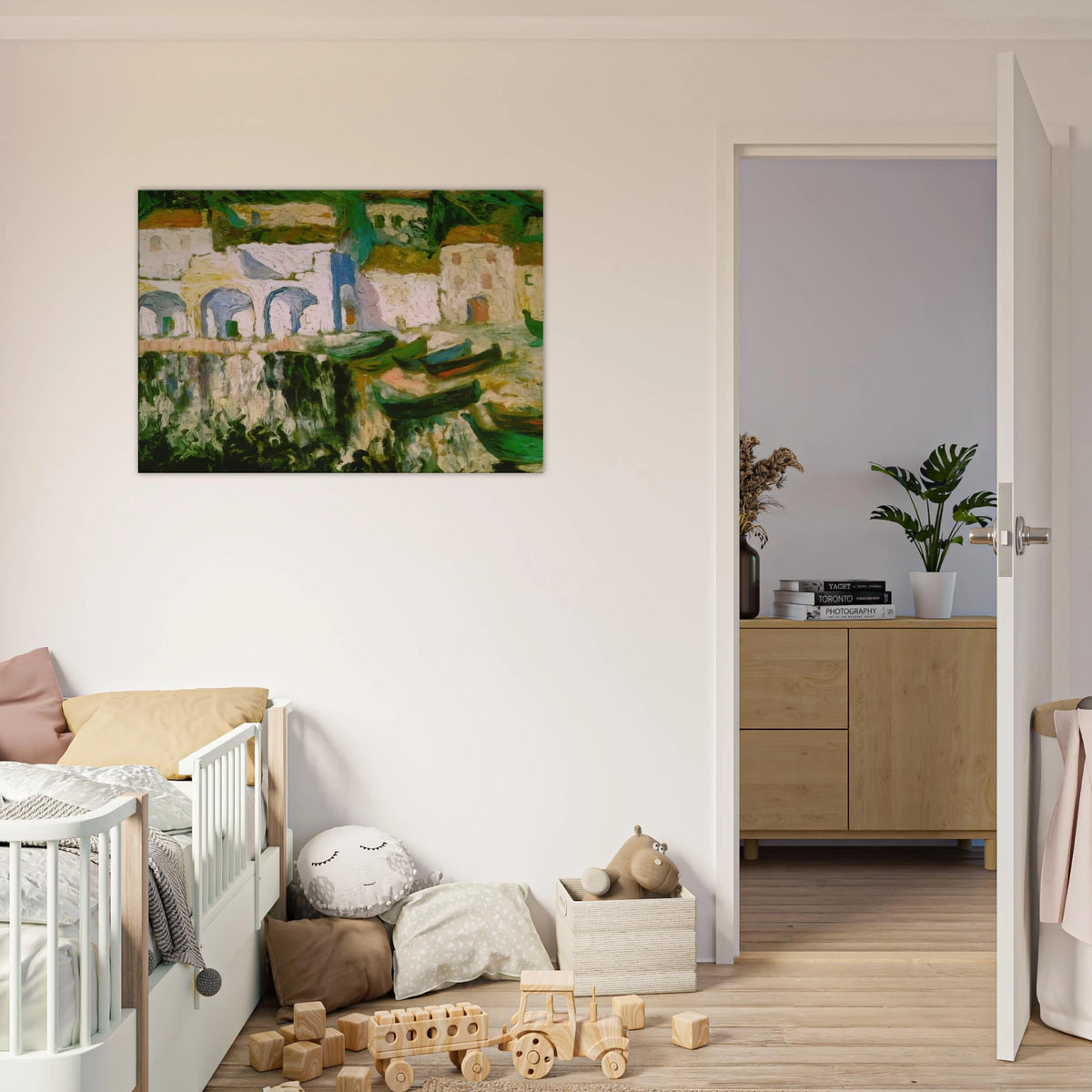 VIEW OF PORTDOGUE PORT ALUGER Canvas | Salvador Dali Canvas | Salvador Dali Store