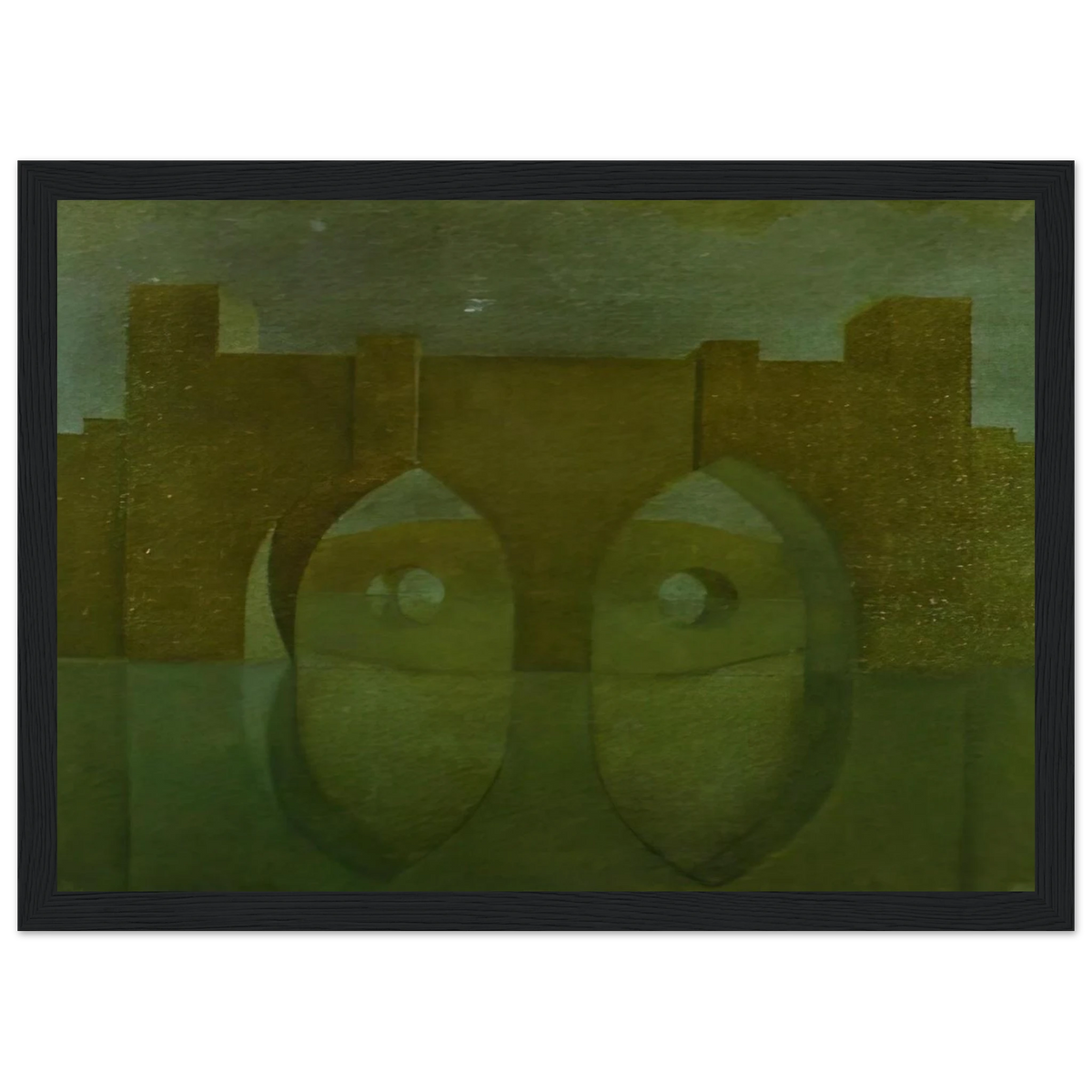 UNTITLED BRIDGE WITH REFLECTIONS SKETCH FOR A DUAL IMAGE PICTURE UNFINISHED Framed Poster | Salvador Dali Framed Prints Wall Art | Salvador Dali Store