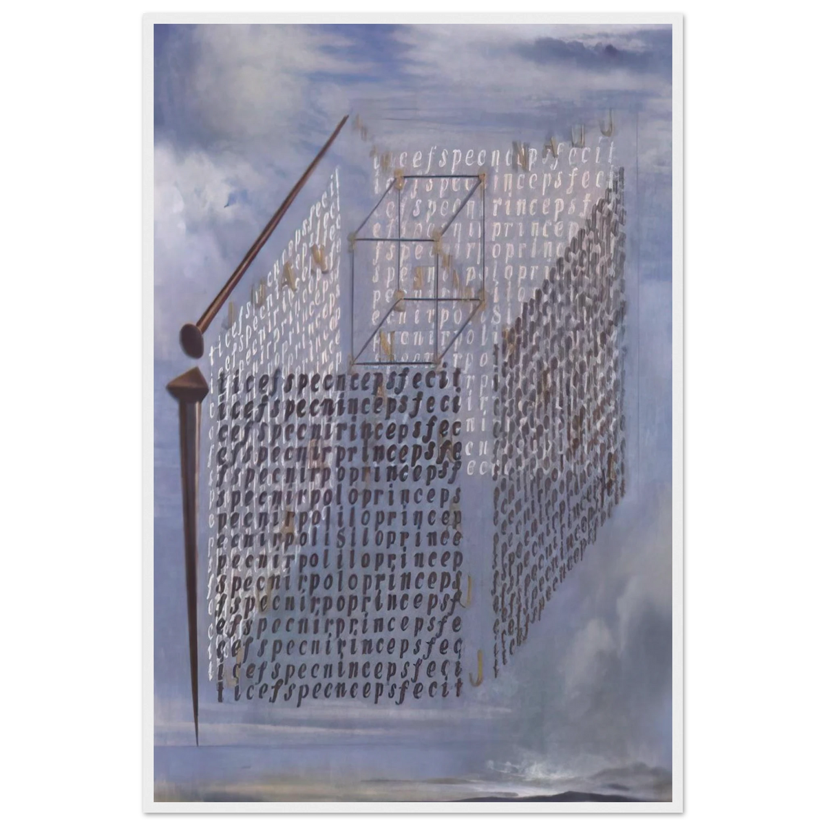 A PROPOS OF THE TREATISE ON CUBIC FORM BY JUAN DE HERRERA Framed Poster | Salvador Dali Framed Prints Wall Art | Salvador Dali Store