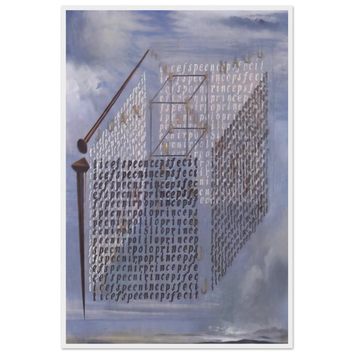 A PROPOS OF THE TREATISE ON CUBIC FORM BY JUAN DE HERRERA Framed Poster | Salvador Dali Framed Prints Wall Art | Salvador Dali Store