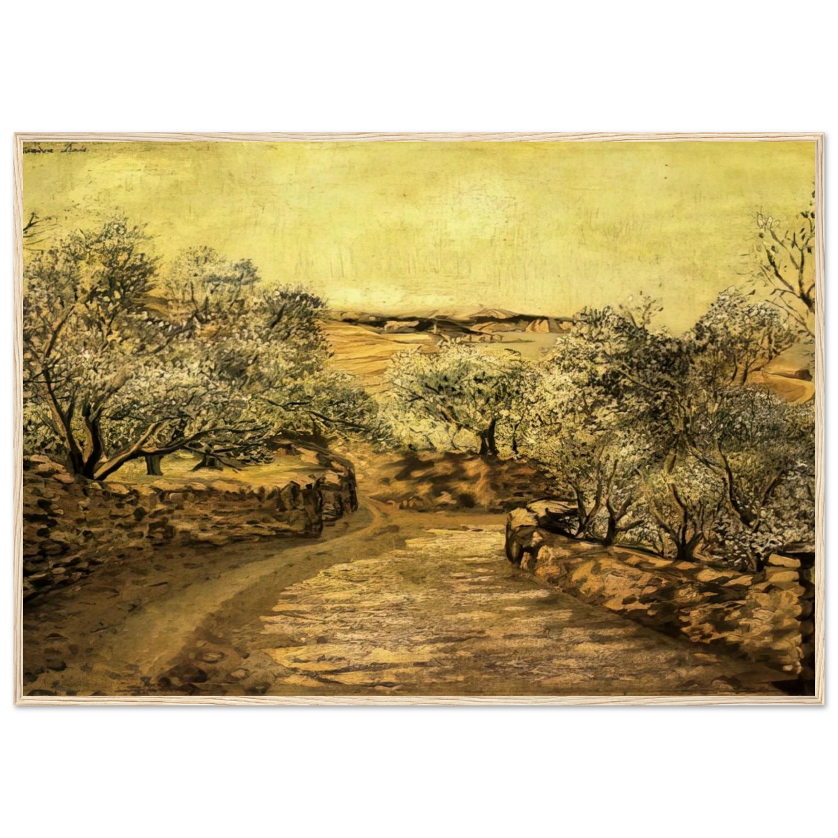 THE LANE TO PORT LLIGAT WITH VIEW OF CAP CREUS Framed Poster | Salvador Dali Framed Prints Wall Art | Salvador Dali Store