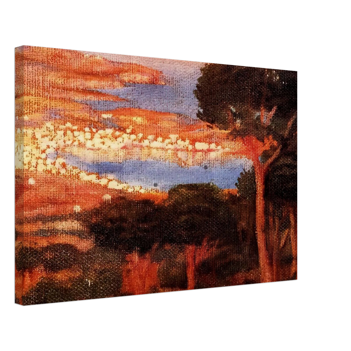 VIEW OF CADAQU%C3%A9S FROM MOUNT PANI Canvas | Salvador Dali Canvas | Salvador Dali Store