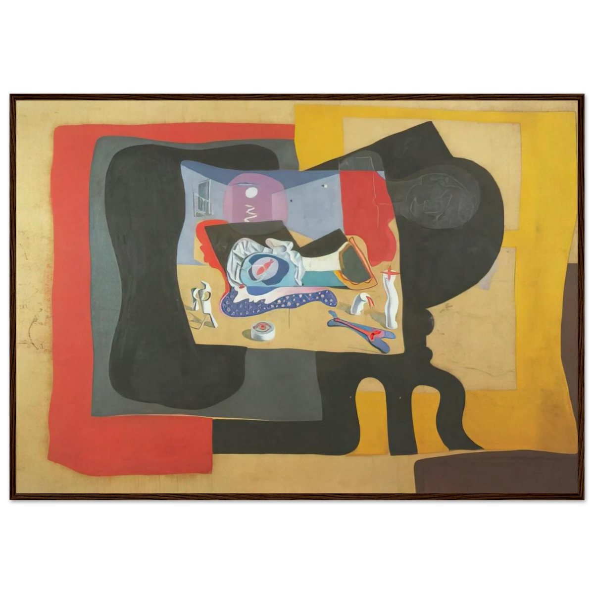 STILL LIFE WITH MOONIGHT Framed Poster | Salvador Dali Framed Prints Wall Art | Salvador Dali Store