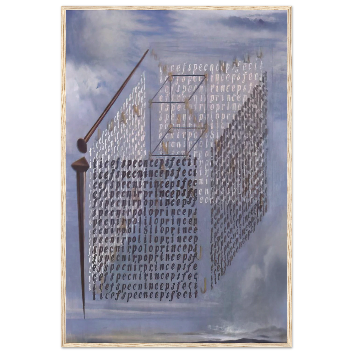 A PROPOS OF THE TREATISE ON CUBIC FORM BY JUAN DE HERRERA Framed Poster | Salvador Dali Framed Prints Wall Art | Salvador Dali Store