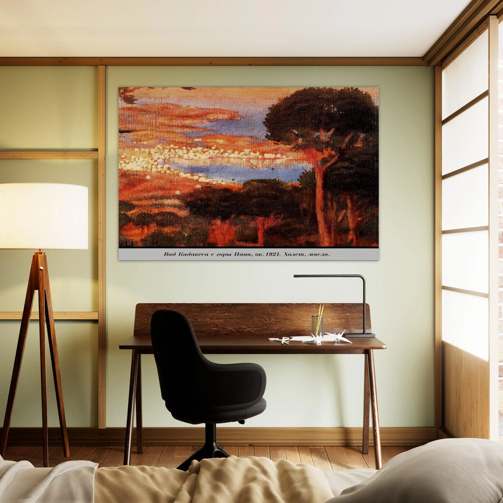 VIEW OF CADAQU%C3%A9S FROM MOUNT PANI Poster | Salvador Dali Poster | Salvador Dali Store