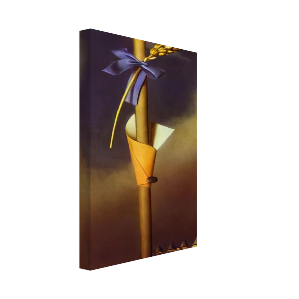 BLUE KNOT AND EAR OF WHEAT NEXT TO THE CASTLE Canvas | Salvador Dali Canvas | Salvador Dali Store
