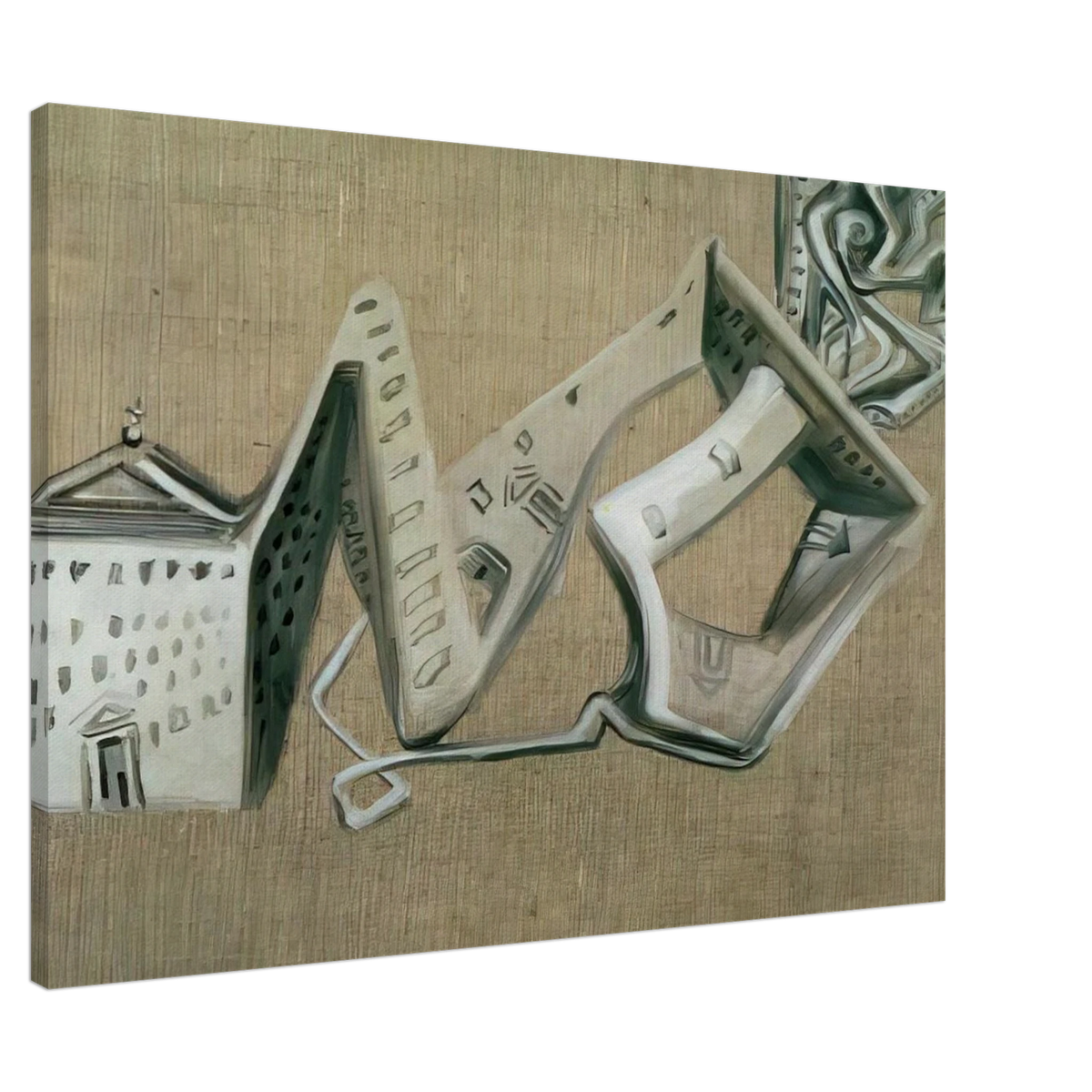 ARCHITECTURAL CONTORTION OF EL ESCORIAL Canvas | Salvador Dali Canvas | Salvador Dali Store