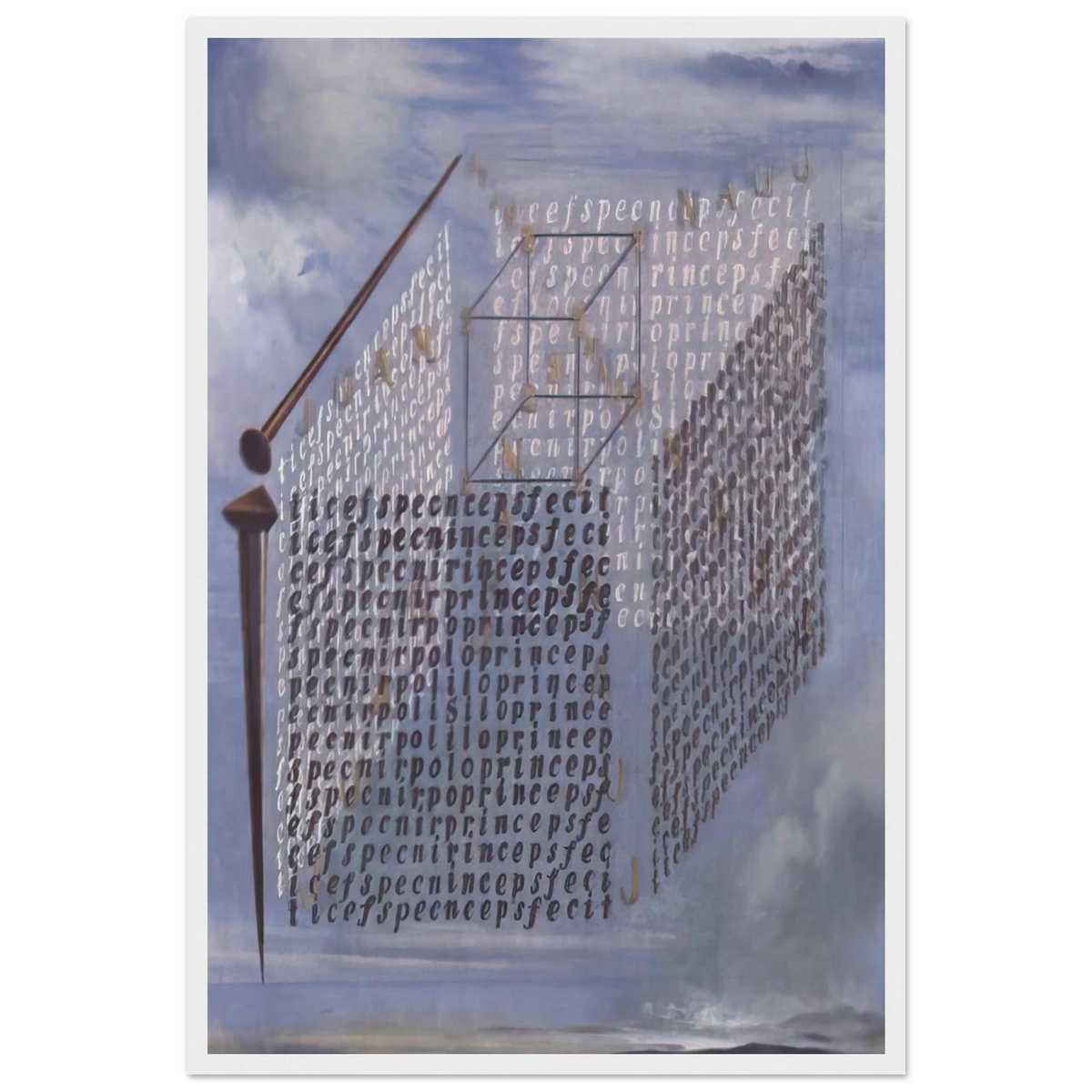 A PROPOS OF THE TREATISE ON CUBIC FORM BY JUAN DE HERRERA Framed Poster | Salvador Dali Framed Prints Wall Art | Salvador Dali Store