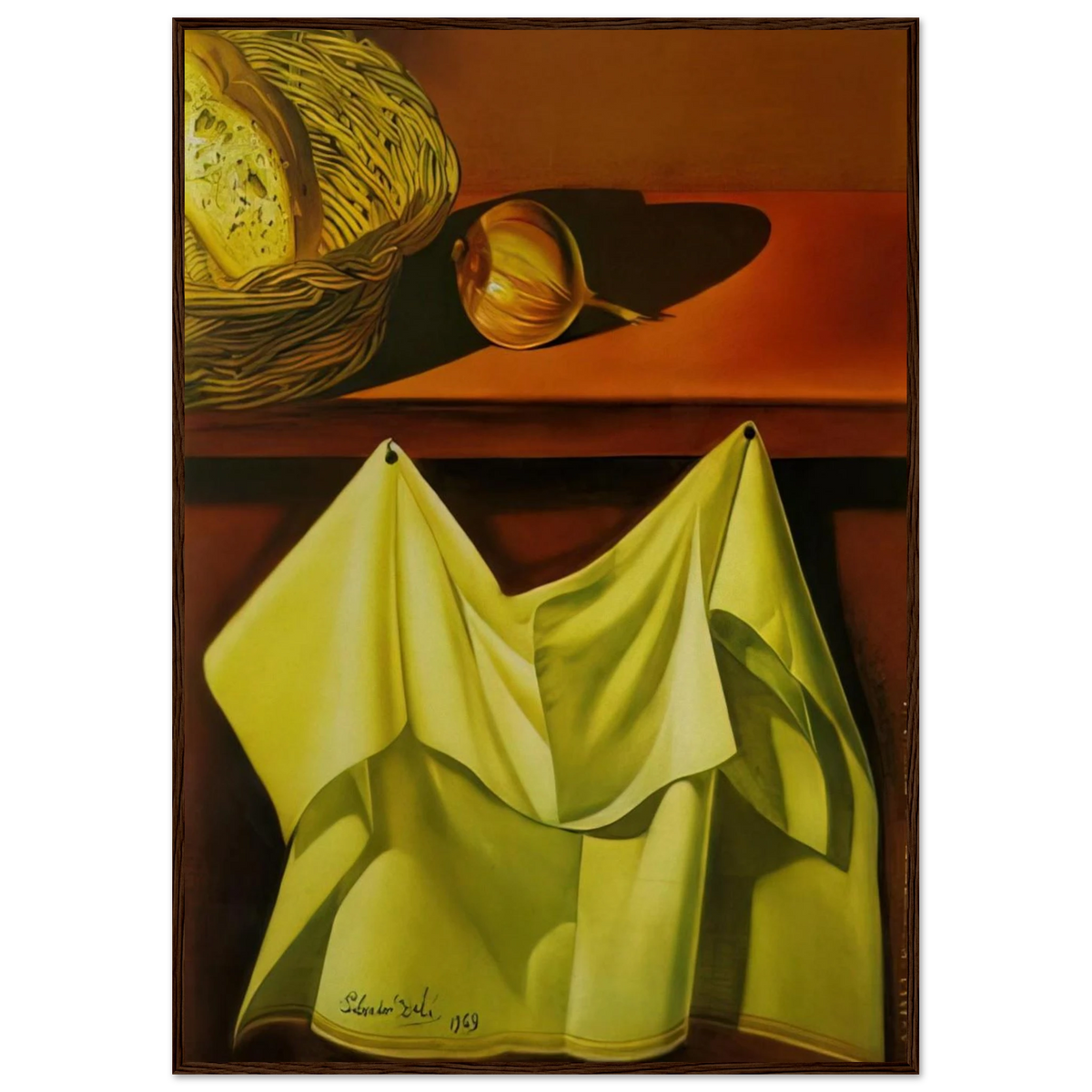 UNTITLED STILL LIFE WITH WHITE CLOTH Framed Poster | Salvador Dali Framed Prints Wall Art | Salvador Dali Store