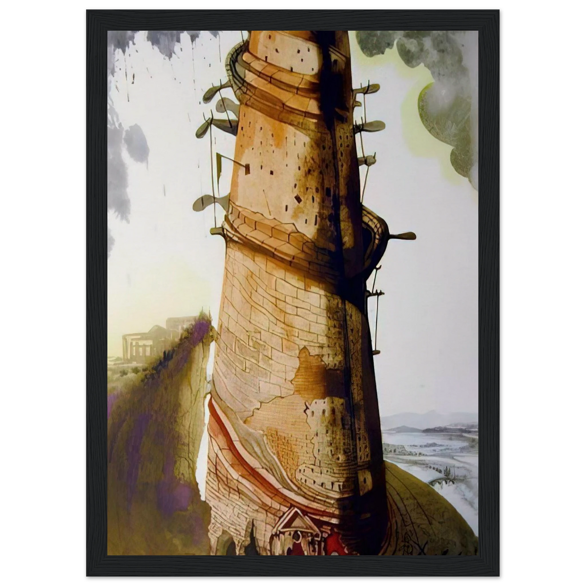 TURRIS BABEL 1967 Framed Poster | Salvador Dali Framed Prints Wall Art | Salvador Dali Store