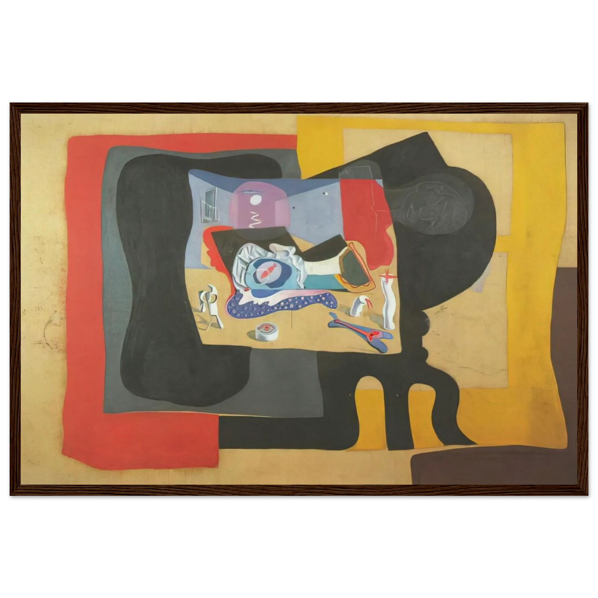 STILL LIFE WITH MOONIGHT Framed Poster | Salvador Dali Framed Prints Wall Art | Salvador Dali Store