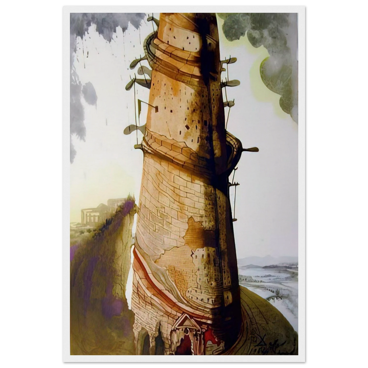 TURRIS BABEL 1967 Framed Poster | Salvador Dali Framed Prints Wall Art | Salvador Dali Store