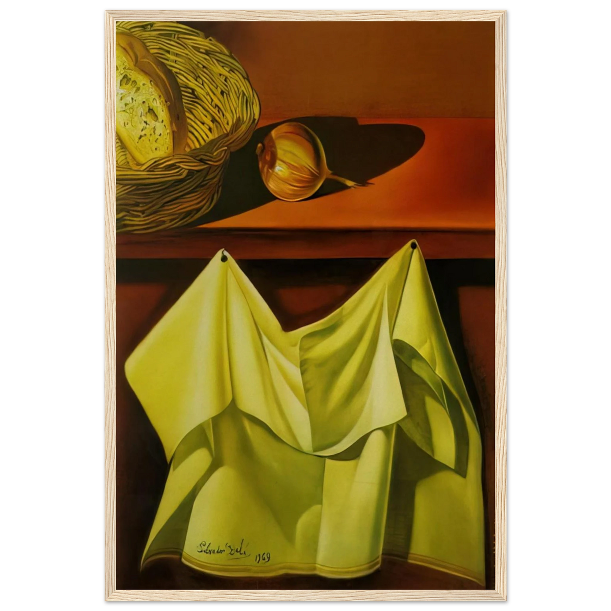 UNTITLED STILL LIFE WITH WHITE CLOTH Framed Poster | Salvador Dali Framed Prints Wall Art | Salvador Dali Store
