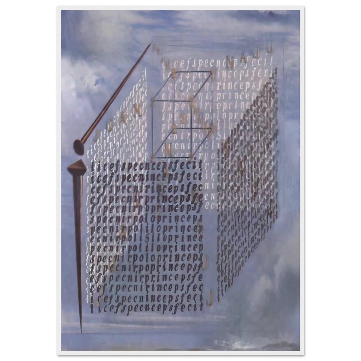 A PROPOS OF THE TREATISE ON CUBIC FORM BY JUAN DE HERRERA Framed Poster | Salvador Dali Framed Prints Wall Art | Salvador Dali Store