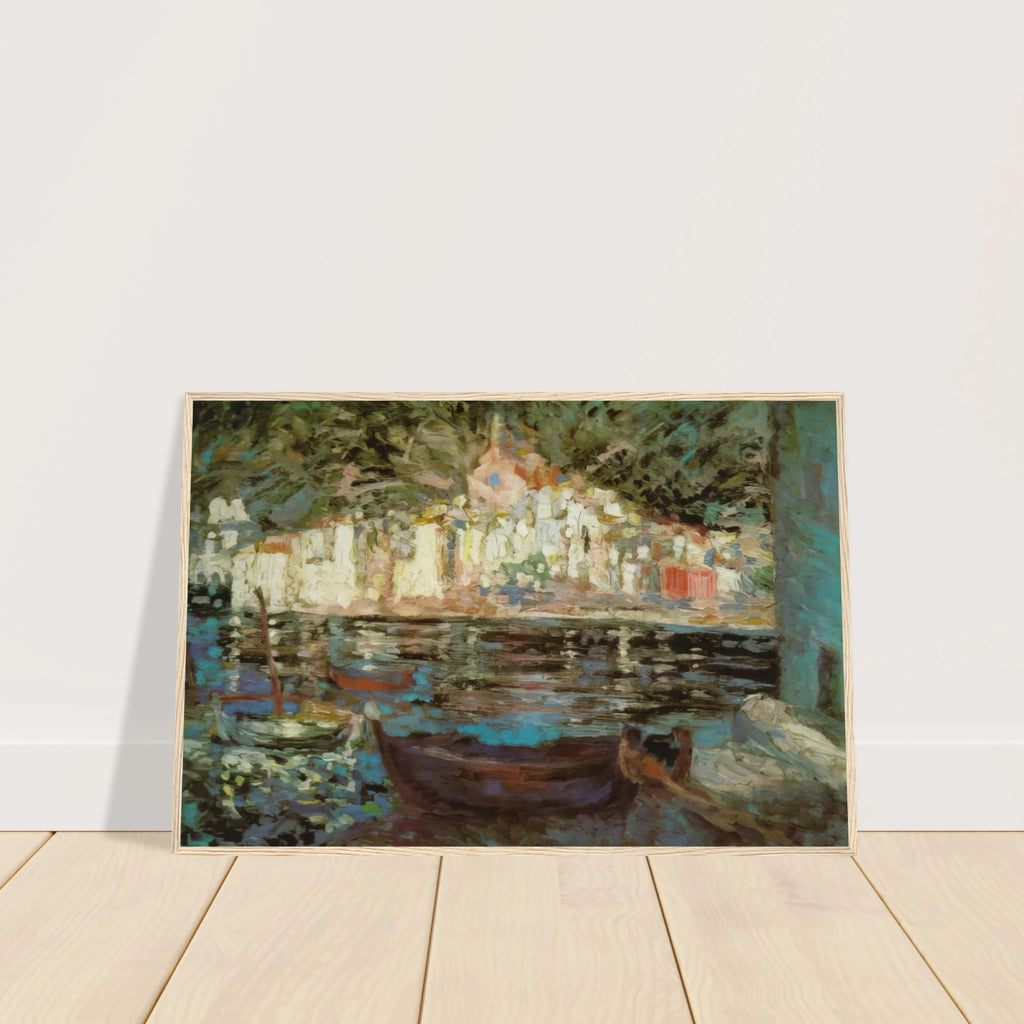 VIEW OF CADAQUES FROM PLAYA POAL Framed Poster | Salvador Dali Framed Prints Wall Art | Salvador Dali Store