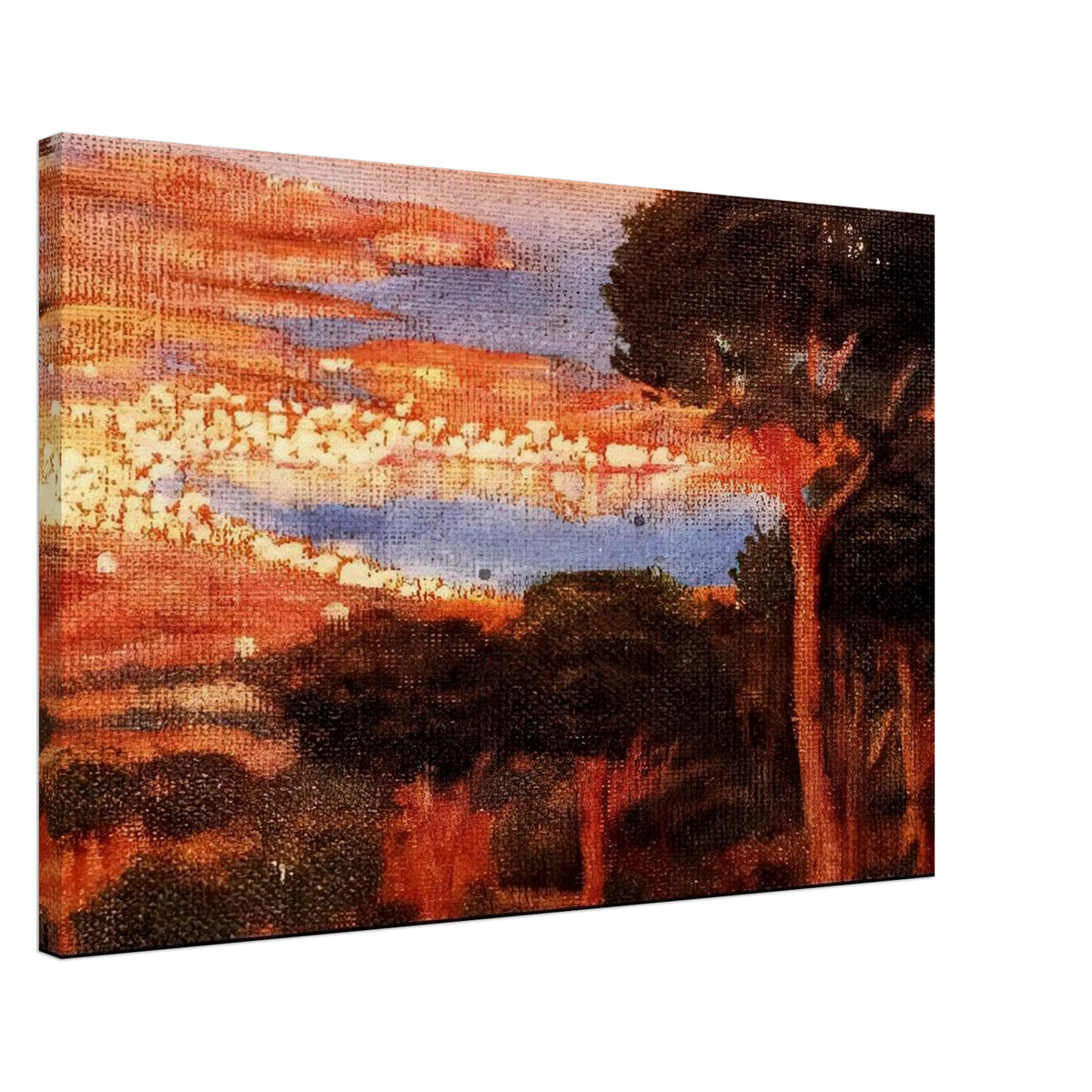 VIEW OF CADAQU%C3%A9S FROM MOUNT PANI Canvas | Salvador Dali Canvas | Salvador Dali Store