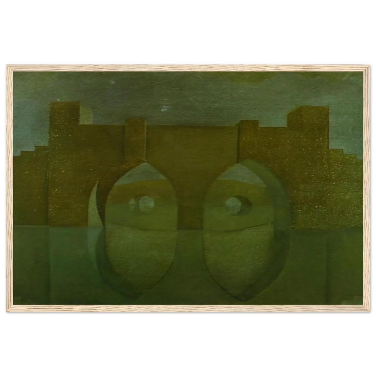 UNTITLED BRIDGE WITH REFLECTIONS SKETCH FOR A DUAL IMAGE PICTURE UNFINISHED Framed Poster | Salvador Dali Framed Prints Wall Art | Salvador Dali Store