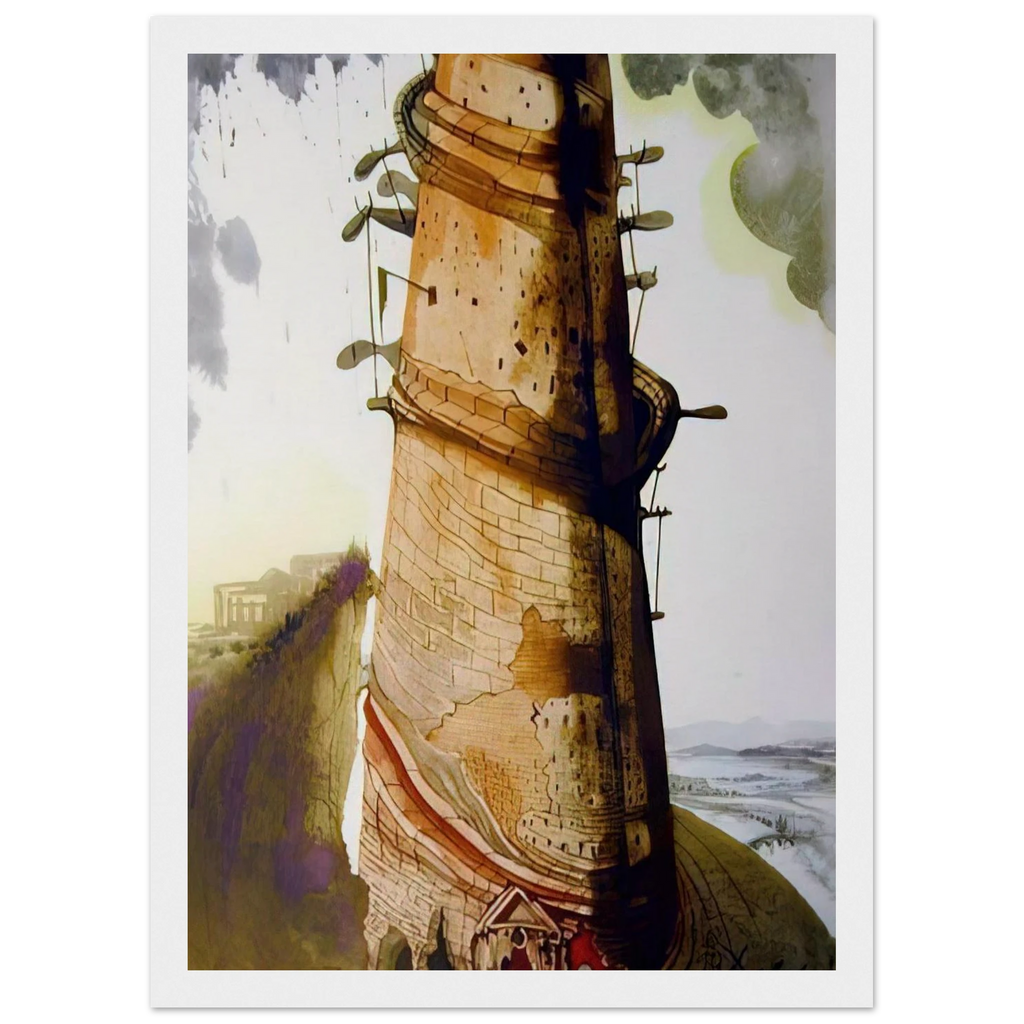 TURRIS BABEL 1967 Framed Poster | Salvador Dali Framed Prints Wall Art | Salvador Dali Store