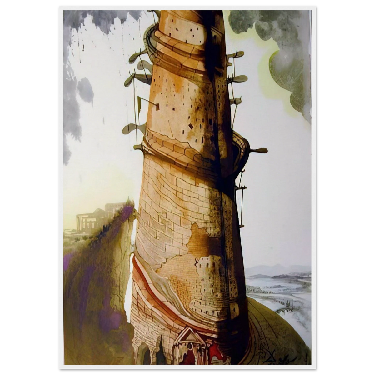 TURRIS BABEL 1967 Framed Poster | Salvador Dali Framed Prints Wall Art | Salvador Dali Store
