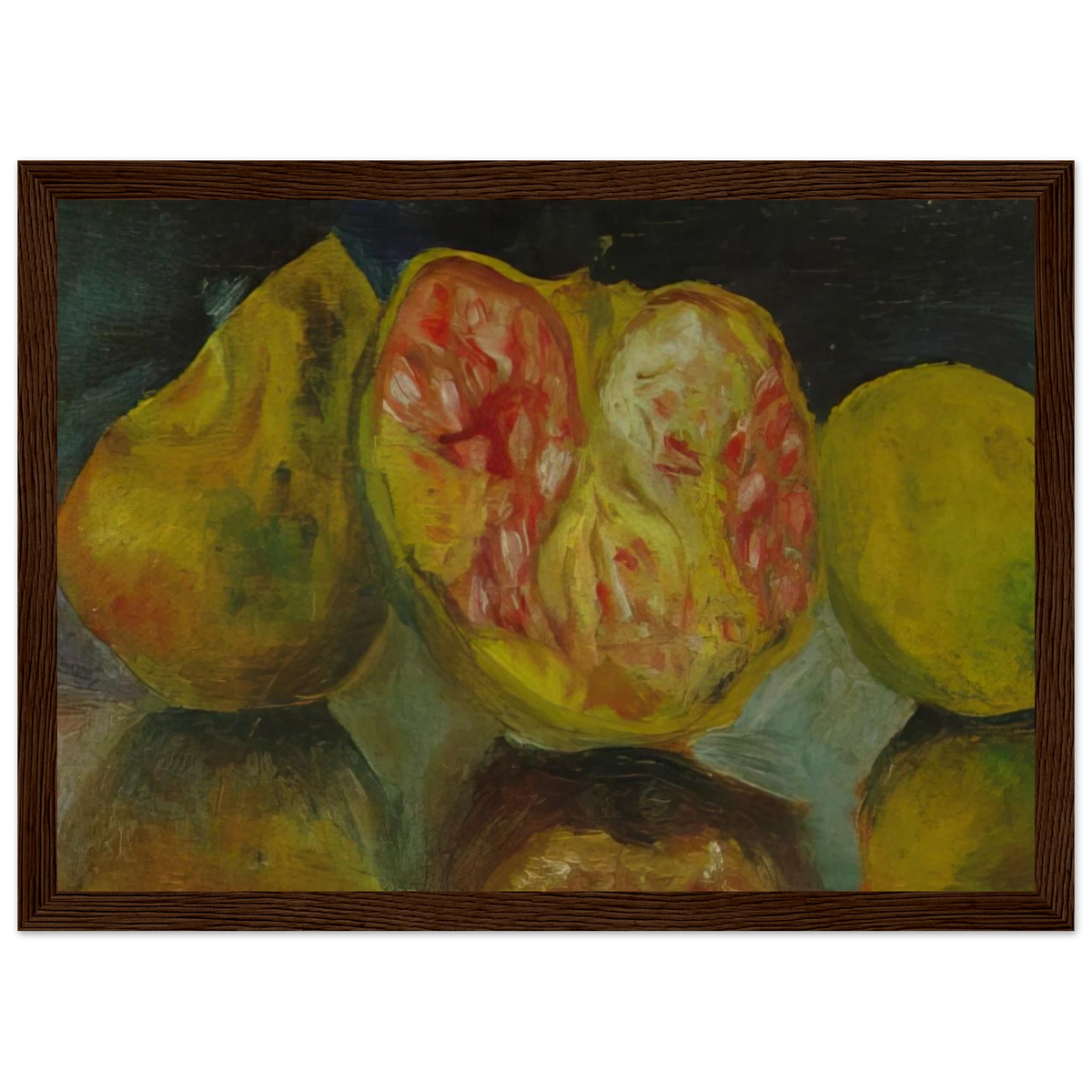 STILL LIFE POMEGRANATES Framed Poster | Salvador Dali Framed Prints Wall Art | Salvador Dali Store